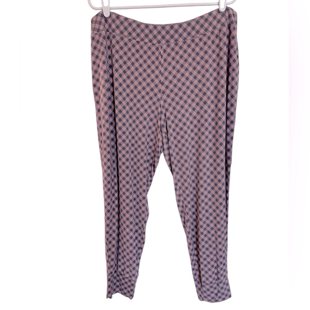 Soma Pajama Pants Pink And Purple Checkered Print Banded Ankle Size XL